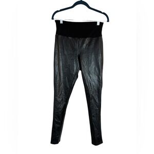 Spanx Assets Faux Leather Black Leggings Medium